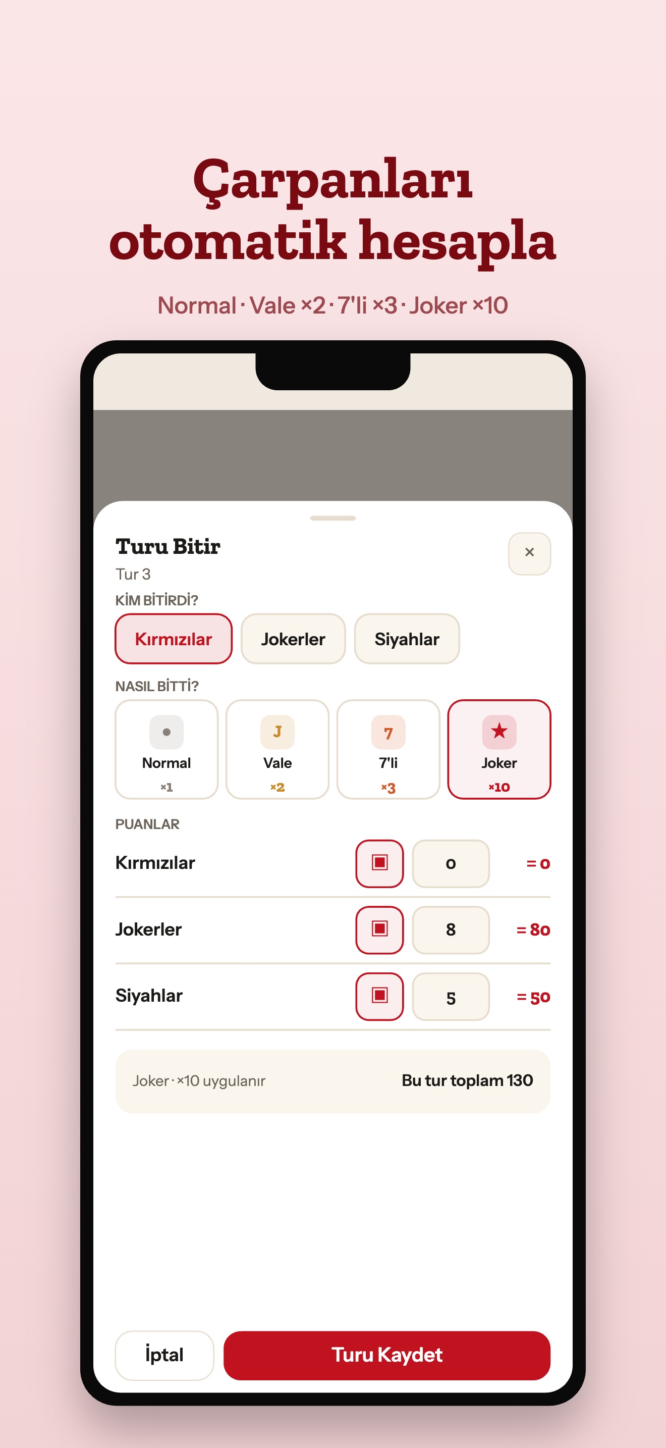 Finish-round panel with multipliers